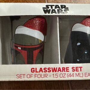 Star Wars Glassware Set with Santa Hats